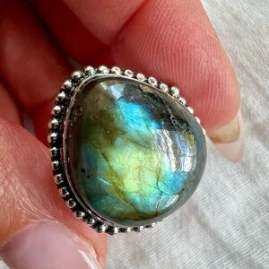 925 Electric Flash Labradorite Ring 9.5